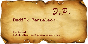 Deák Pantaleon névjegykártya