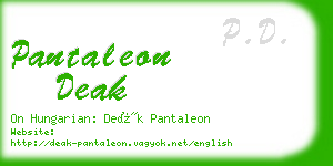 pantaleon deak business card